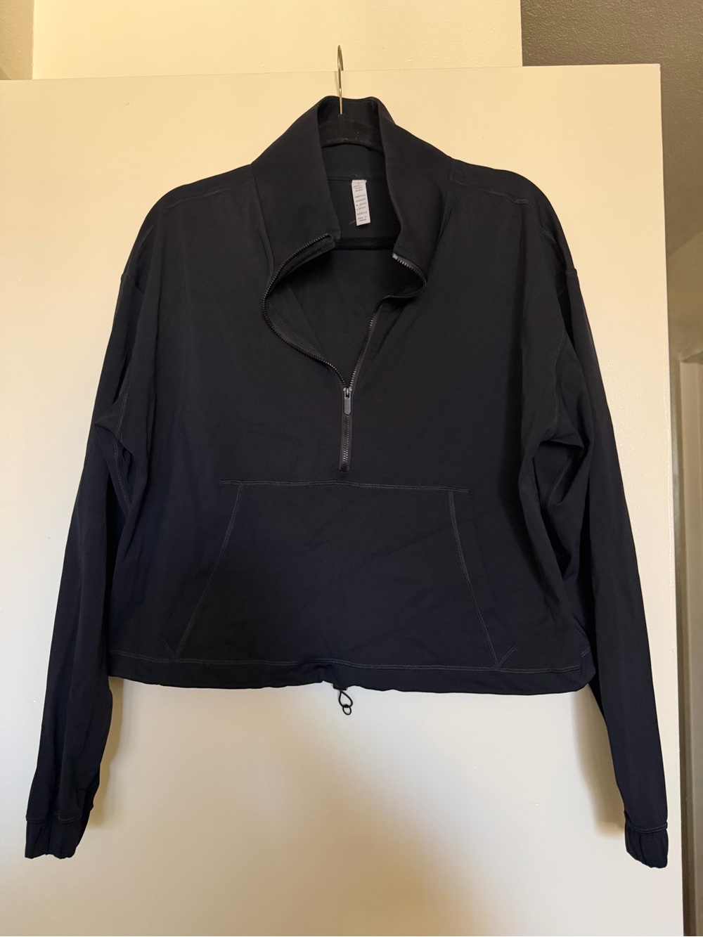 Women's Black Half-Zip Pullover Jacket